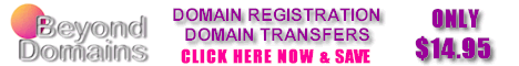Beyond Domains - Domain Registrations & Transfers for ONLY $14.95! BeyondDomains.com
