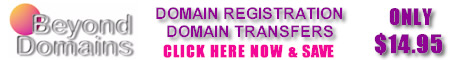 Beyond Domains - Domain Registrations & Transfers for ONLY $14.95! BeyondDomains.com